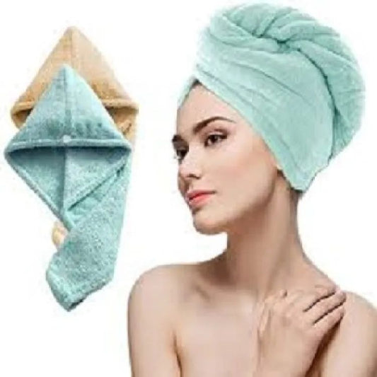 pack of 3: Hair Dryer Cap Towel Wrap Towel Quick Dry Cap Towel 100% Cotton Turban